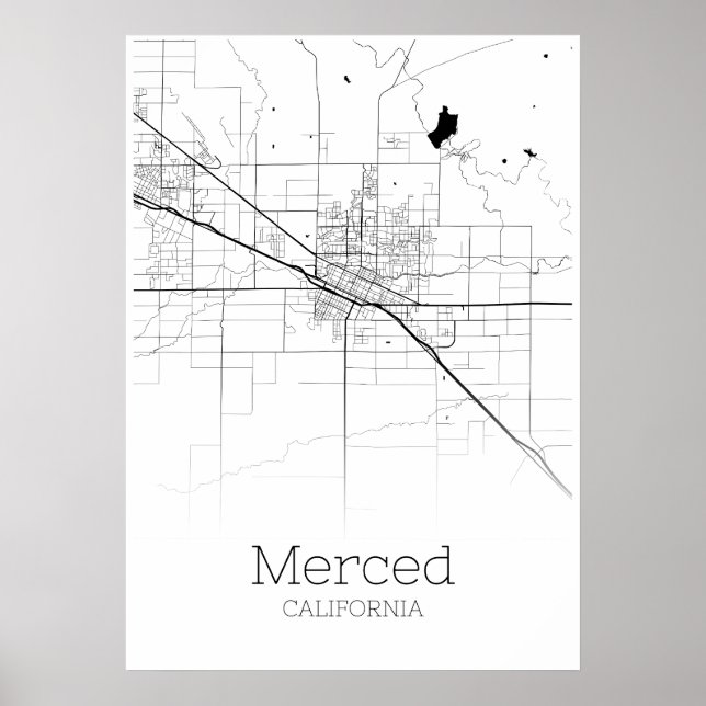 Merced Map - California - City Map Poster (Front)