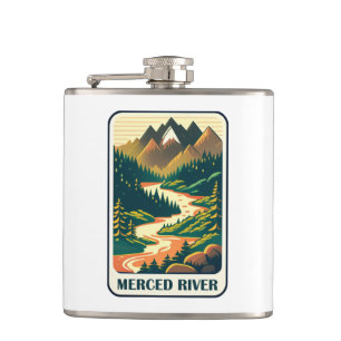 Merced River California Colours Hip Flask