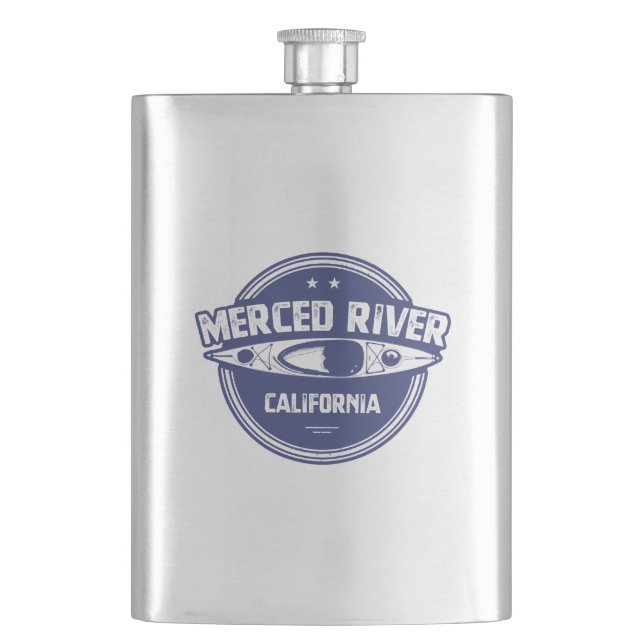 Merced River California Kayaking Hip Flask (Front)