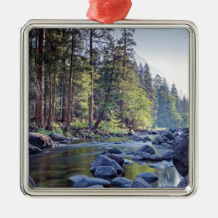 Merced River Yosemite National Park at Sunrise Metal Tree Decoration