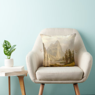 Merced River-Yosemite Valley, Albert Bierstadt Cushion