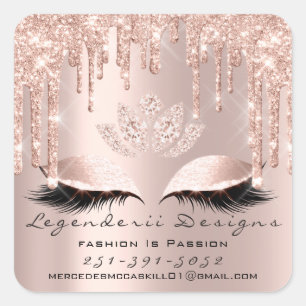Mercedes Beauty Lashes Lotus Thank Mail Number Square Sticker