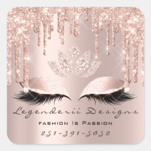 Mercedes Beauty Lashes Lotus Thank You Business Square Sticker