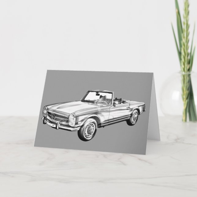Mercedes Benz 280 SL Convertible Illustration Card (Front)