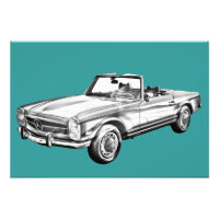 Mercedes Benz 280 SL Convertible Illustration