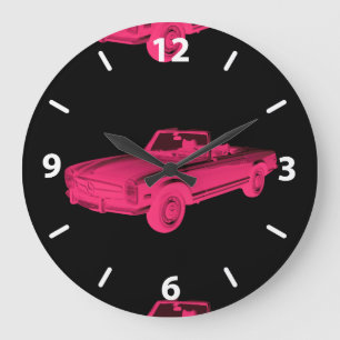 Mercedes Benz 280 SL Convertible Pop Art Large Clock