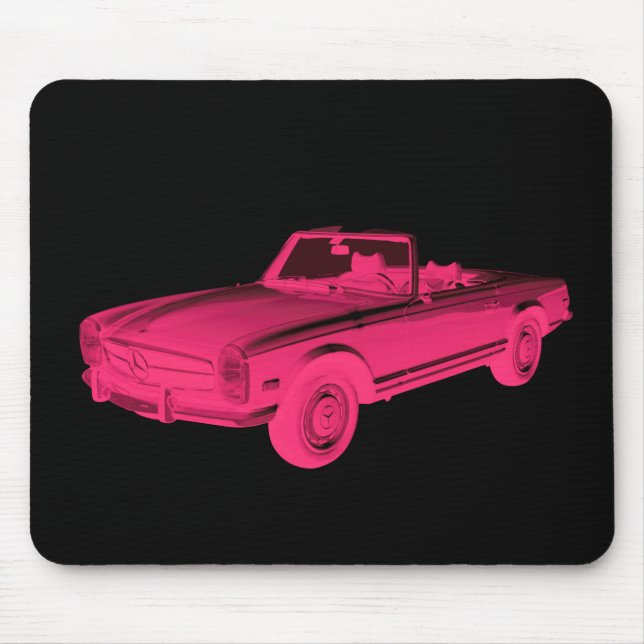 Mercedes Benz 280 SL Convertible Pop Art Mouse Mat (Front)