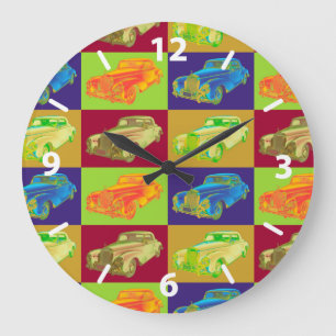 Mercedes Benz 300 Luxury Car Pop Art Large Clock