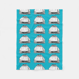 Mercedes Benz 300 SL Convertible Car Illustration Fleece Blanket