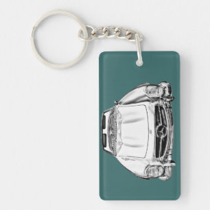 Mercedes Benz 300 SL Convertible Illustration Key Ring