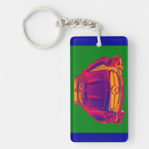 Mercedes Benz 300 SL Convertible Pop Art Key Ring