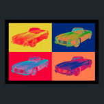 Mercedes Benz 300 SL Convertible Pop Art Poster<br><div class="desc">Classic colourful 1960 Mercedes Benz 300 SL Convertible Pop Art illustration.</div>