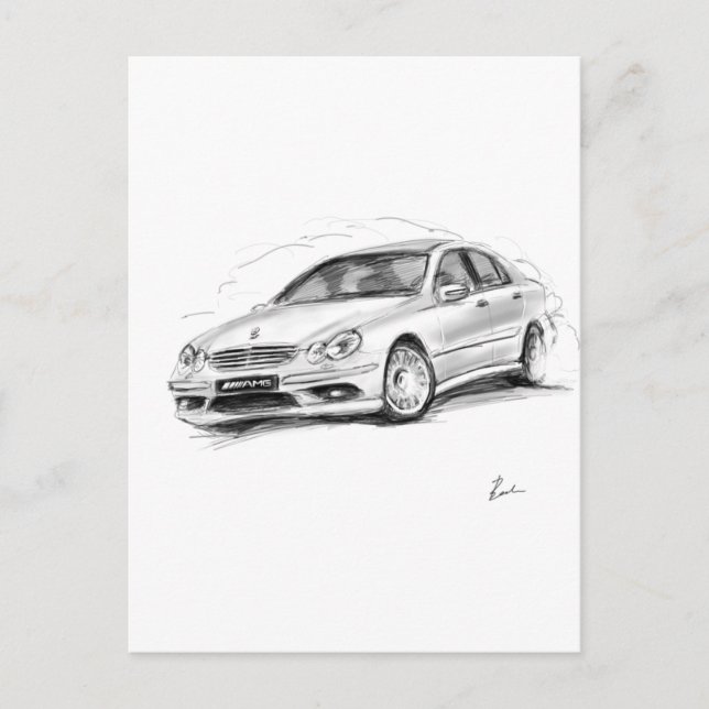 Mercedes-Benz C55 AMG Postcard (Front)