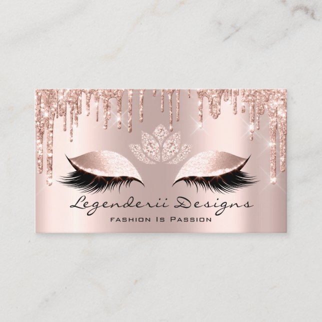 Mercedes Fashion Eyelash Lashes Glitter Lotus Business Card (Front)