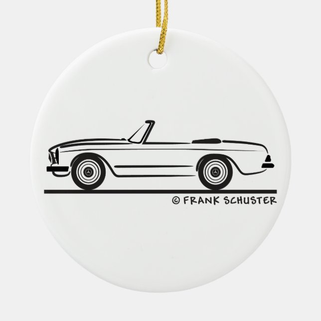 Mercedes SL Pagode Pagoda Kabrio Ceramic Tree Decoration (Front)