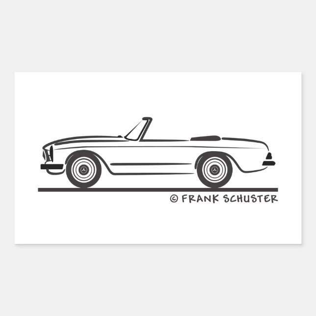 Mercedes SL Pagode Pagoda Kabrio Rectangular Sticker (Front)