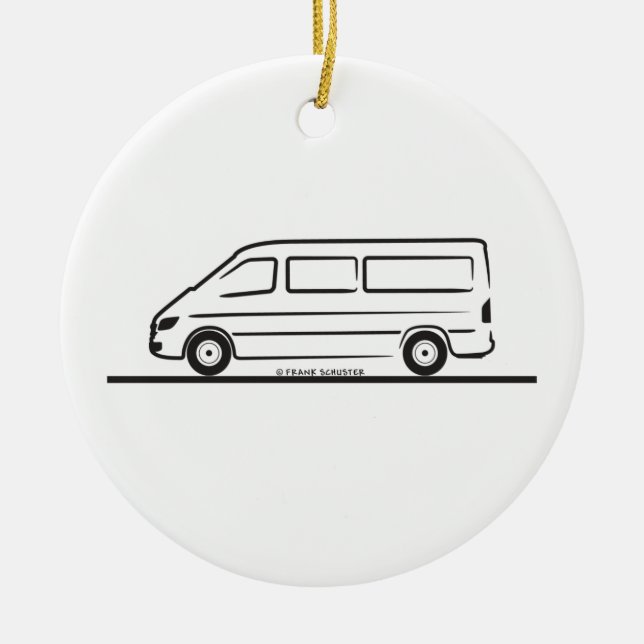 Mercedes Sprinter Ceramic Tree Decoration (Front)