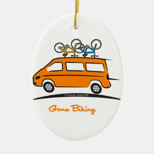 Mercedes Sprinter Gone Biking Ceramic Tree Decoration