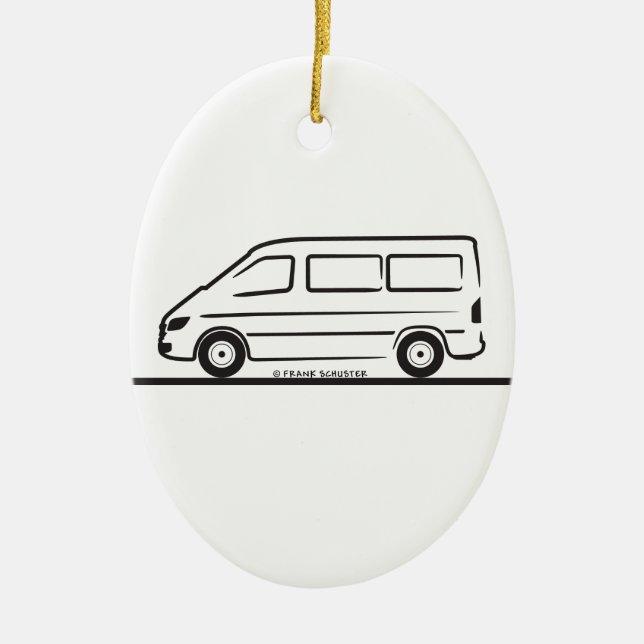 Mercedes Sprinter Short Wheelbase Ceramic Tree Decoration (Front)