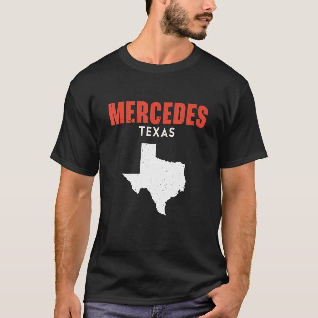 Mercedes Texas USA State America Travel Texas T-Shirt (Front)