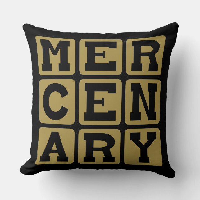 Mercenary, Muscle for Hire Cushion (Front)