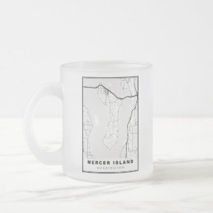 Mercer Island Map Frosted Glass Coffee Mug