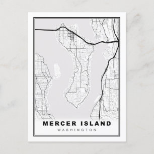 Mercer Island Map Postcard