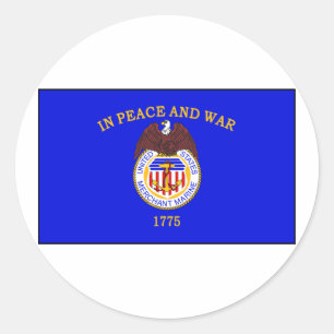 Merchant Marine Flag Classic Round Sticker