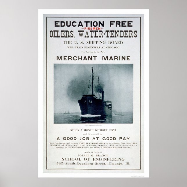 Merchant Marine Recruiting Poster (US02056) (Front)