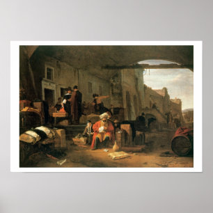 Merchants from Holland and the Middle East trading Poster