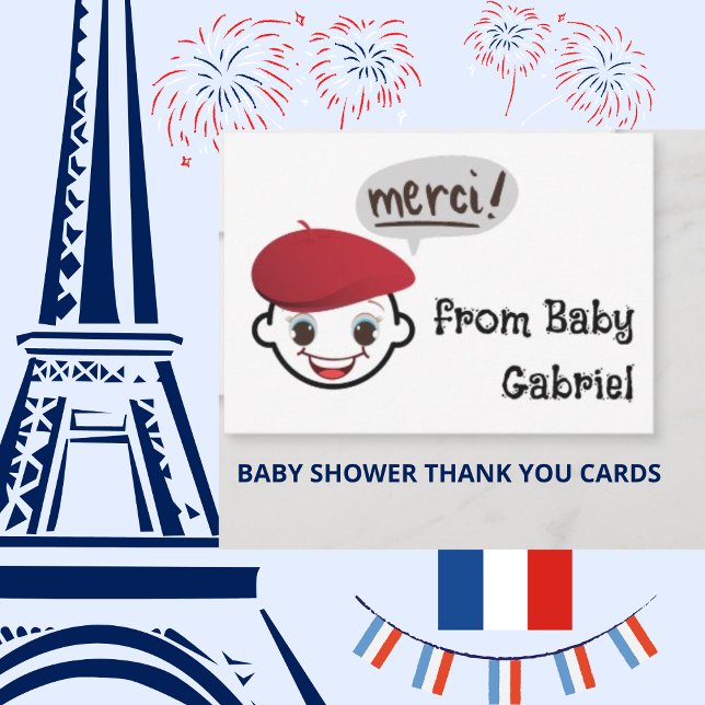 Merci! Baby Shower Thank You Cards (Creator Uploaded)
