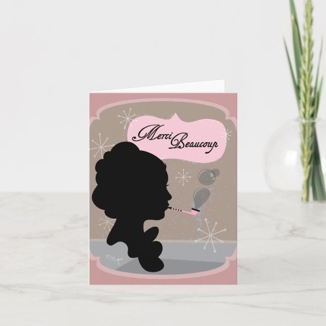 Merci Beaucoup Cameo Design - Note Card (Front)