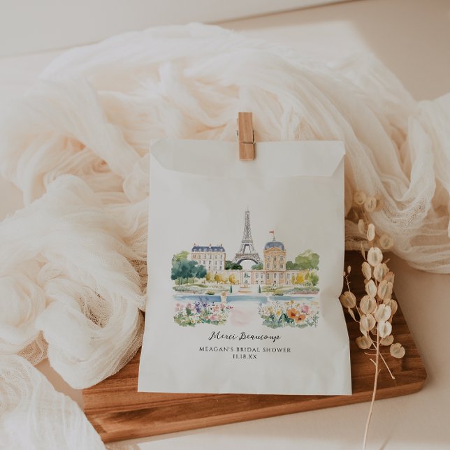 Merci Beaucoup | Parisian Watercolor Garden Favour Bags (Creator Uploaded)