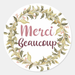 Merci Beaucoup Thank You French Classic Round Sticker
