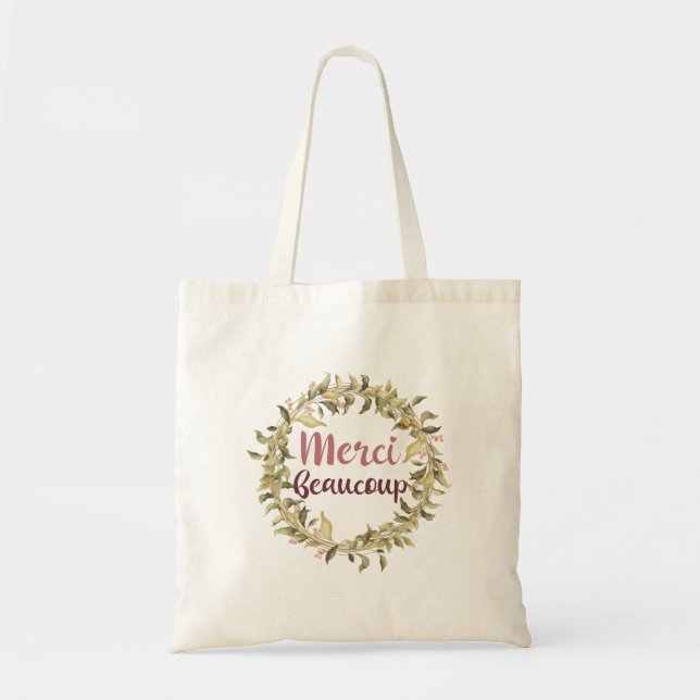 Merci Beaucoup Thank You French Tote Bag (Front)