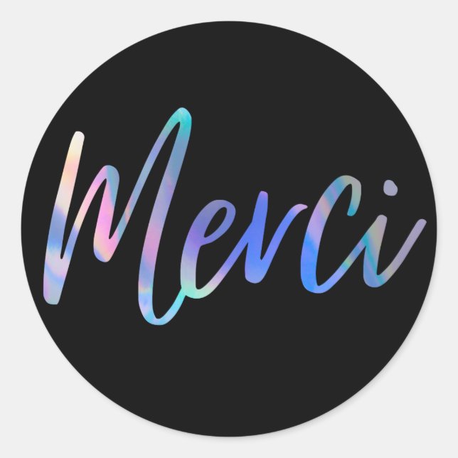 Merci Colours Elegant Thank You Classic Round Sticker (Front)