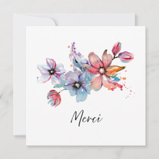 Merci Floral Card