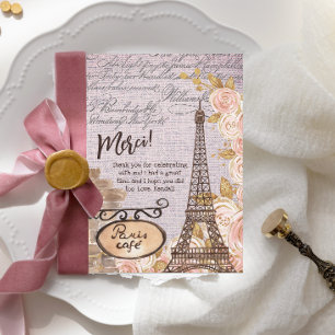 Merci Floral Paris Cafe Thank You Card