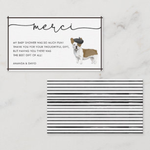 Merci French Bulldog Baby Shower Thank You Enclosu Enclosure Card