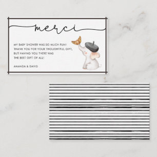 Merci French Gender Neutral Baby Shower Thank You  Enclosure Card