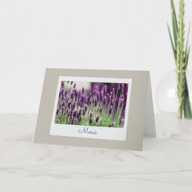 Merci French Lavender France Thank You Gratitude Card (Front)