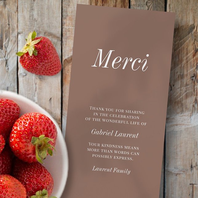 Merci French Modern Typography Memorial Thank You (Creator Uploaded)
