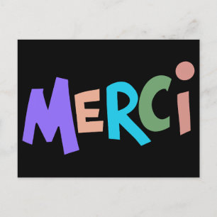 Merci, French thank you  Postcard