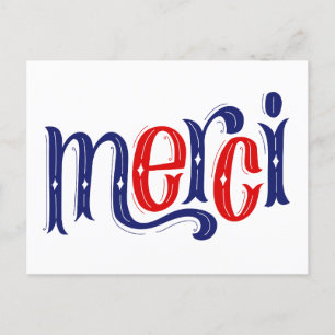 Merci, French thank you  Postcard