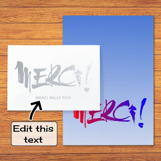 Merci french thank you silver foil card (Creator Uploaded)
