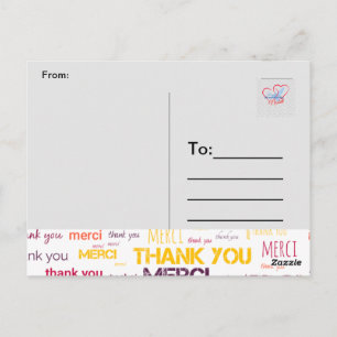 MERCI, MERCI, MERCI - THANK YOU POSTCARD