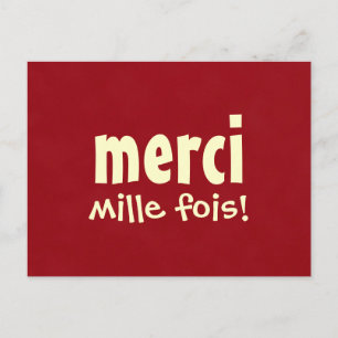 MERCI MILLE FOIS postcard
