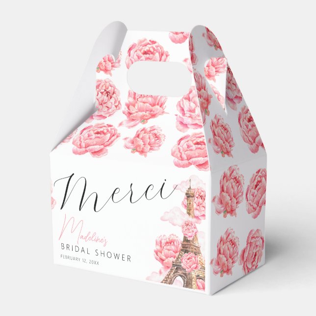 Merci Paris Bridal Shower Thank You Favour Box (Front Side)