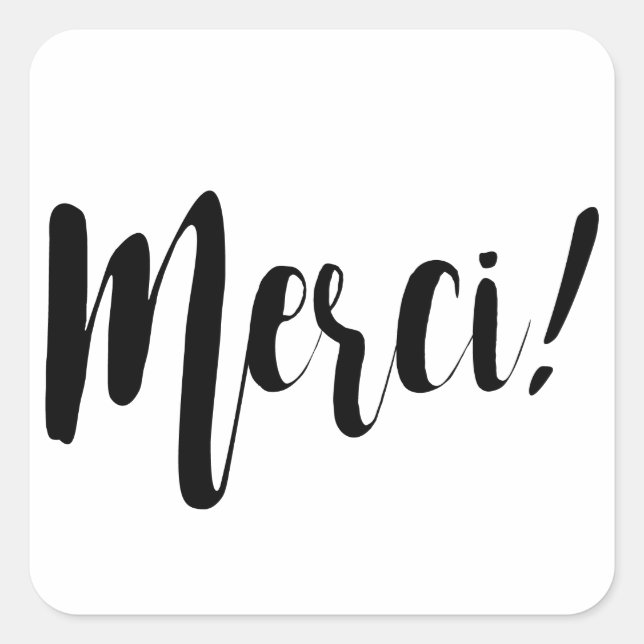 Merci Square Sticker (Front)