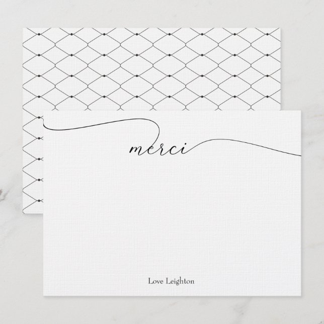 Merci Thank You Note Cards (Front/Back)